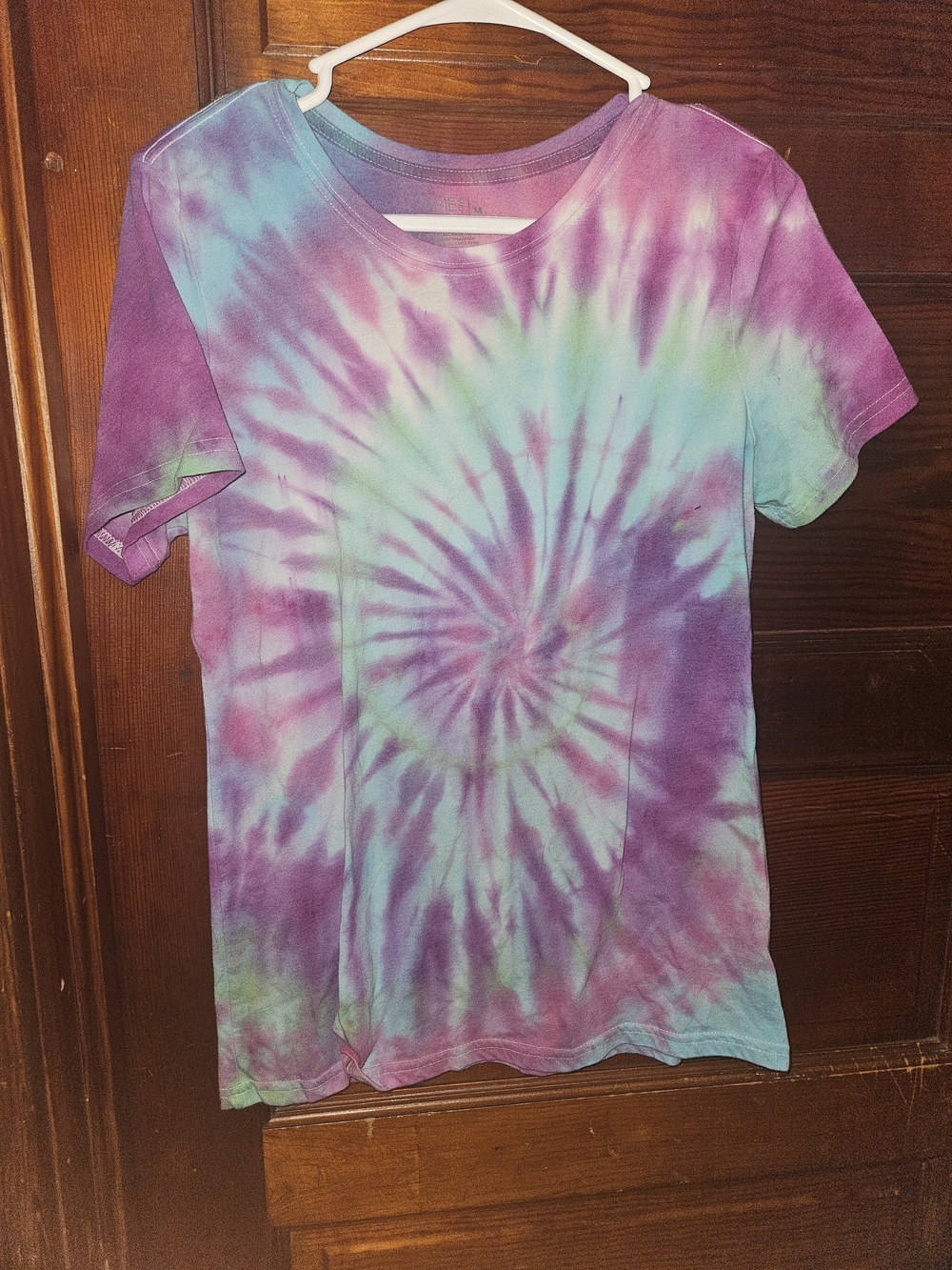 Time and Tru Purple, Aqua & Mint Tie-Dye Short Sleeve Tee